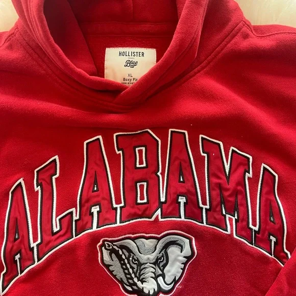 Hollister Crimson Alabama Unisex hoodie, worn once changed school decision. - Picture 2 of 2